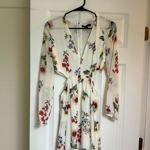 Forever 21 full length dress with flowers and cut outs